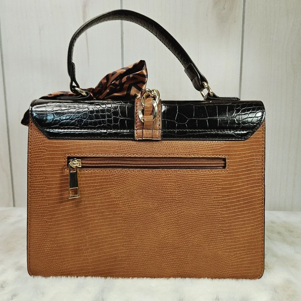 Aldo Handbag Satchel Croc‎ Embossed Adj Crossbody Strap Office Core Capsule